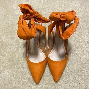 Zara suede orange heels. Size 39